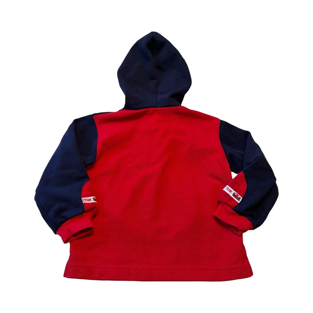 Small Steps Boys 4T Race Car Team Hooded Henley Embroidered‎ Sweatshirt